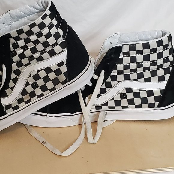 Vans Sk8Hi Black Checker Old Skool Hi Top Skate Shoe Mens 13 main image 7